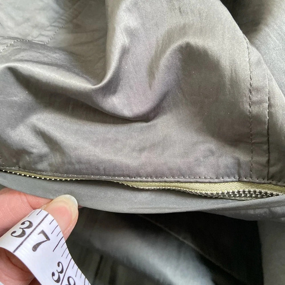 Matcha Story hooded long  line zipper button trench jacket Sz L - Picture 8 of 12